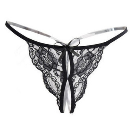 Open thong, women's underwear, seductive open crotch sexy underwear, lace transparent large size T pants, dropshipping