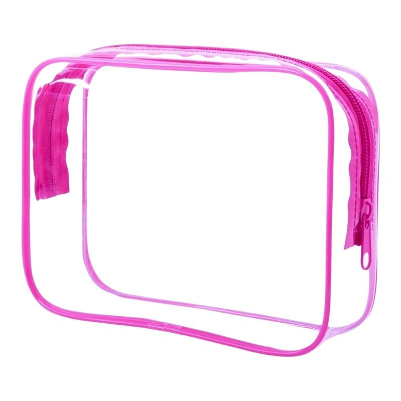 Bolsa de Aseo Transparente Transfronteriza, Bolsa de Cosméticos con Cremallera Conveniente, Bolsa de Almacenamiento para Objetos Diversos del Aeropuerto, Bolsa Transparente de PVC Engrosada al por Mayor