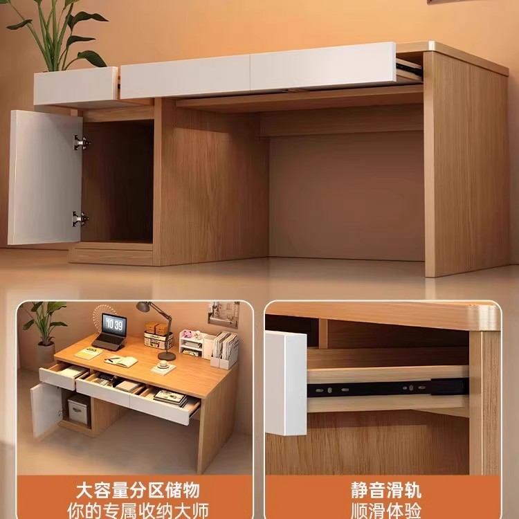 Escritorio estudiantil escritorio de estudio en el hogar dormitorio con escritorio de cajón simple escritorio de computadora de escritorio moderno contra la pared