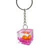 Three dimensional square crystal, pendant, brand keychain