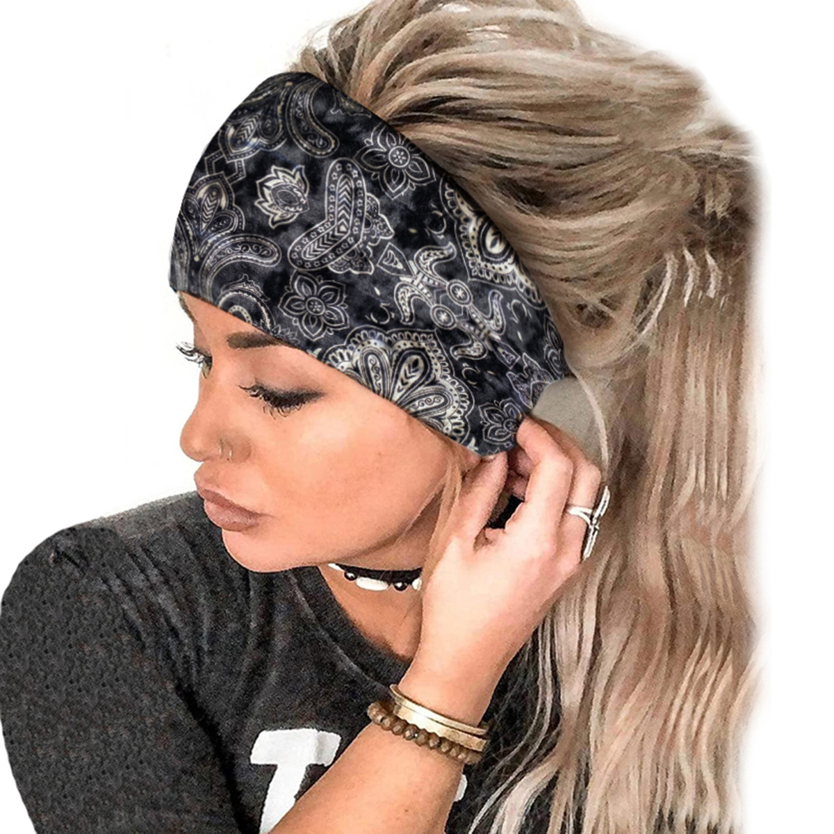 Heißer verkauf herbst und winter elastische breite rand samt kopftuch gedruckt taille obst blume stirnband_voghion.com