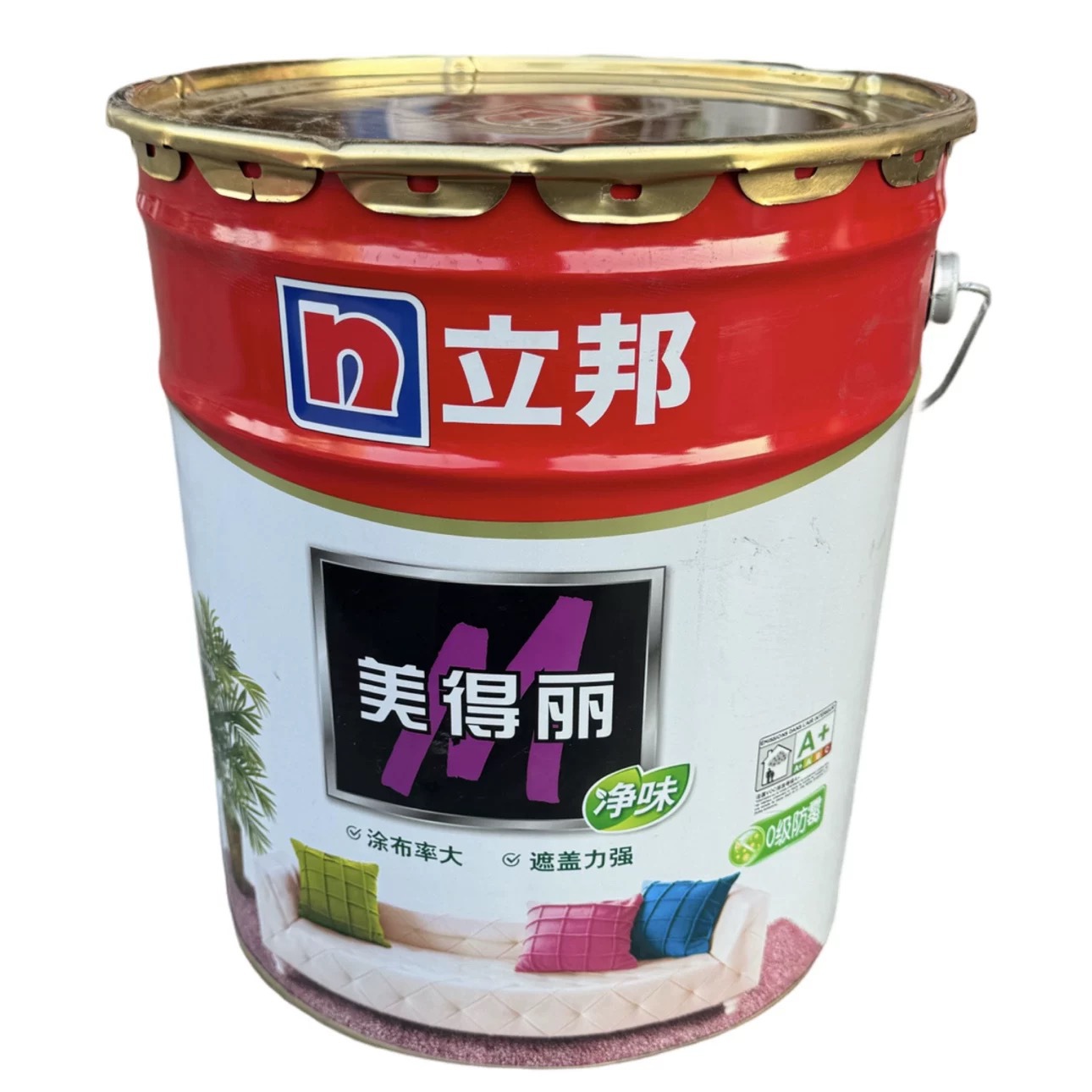 立邦美得丽内墙面乳胶漆白色净味环保防水防霉抗碱家用工程17升