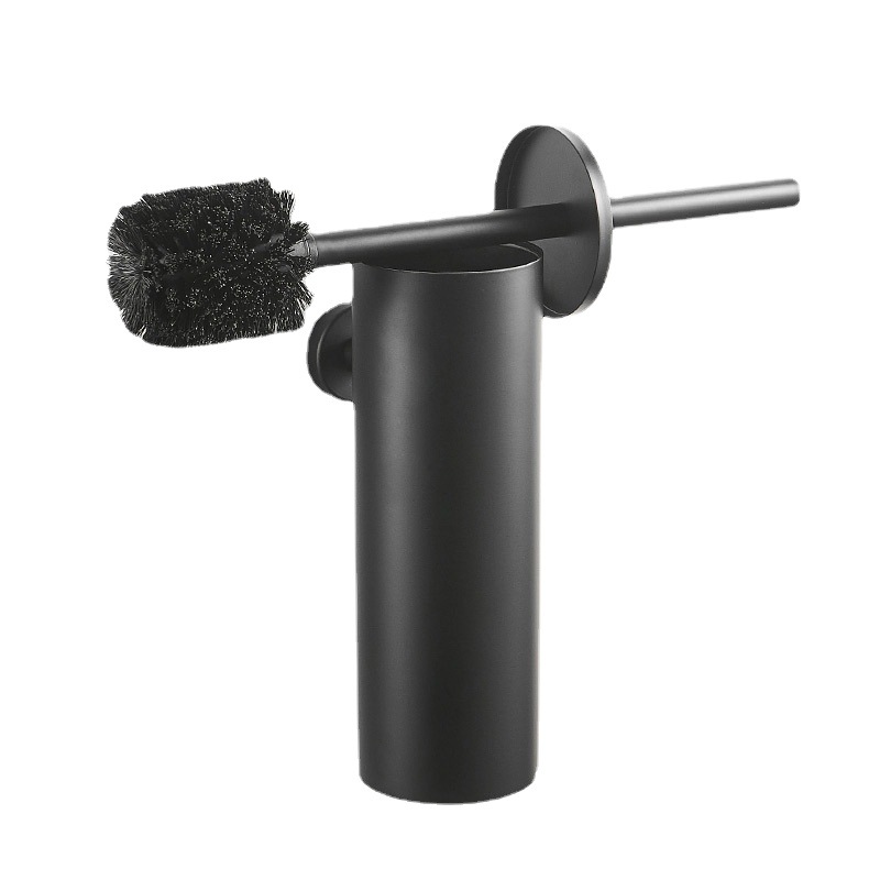 304 de acero inoxidable Negro traje de baño cepillo de baño inodoro titular montado en la pared de perforación desodorante tubo largo