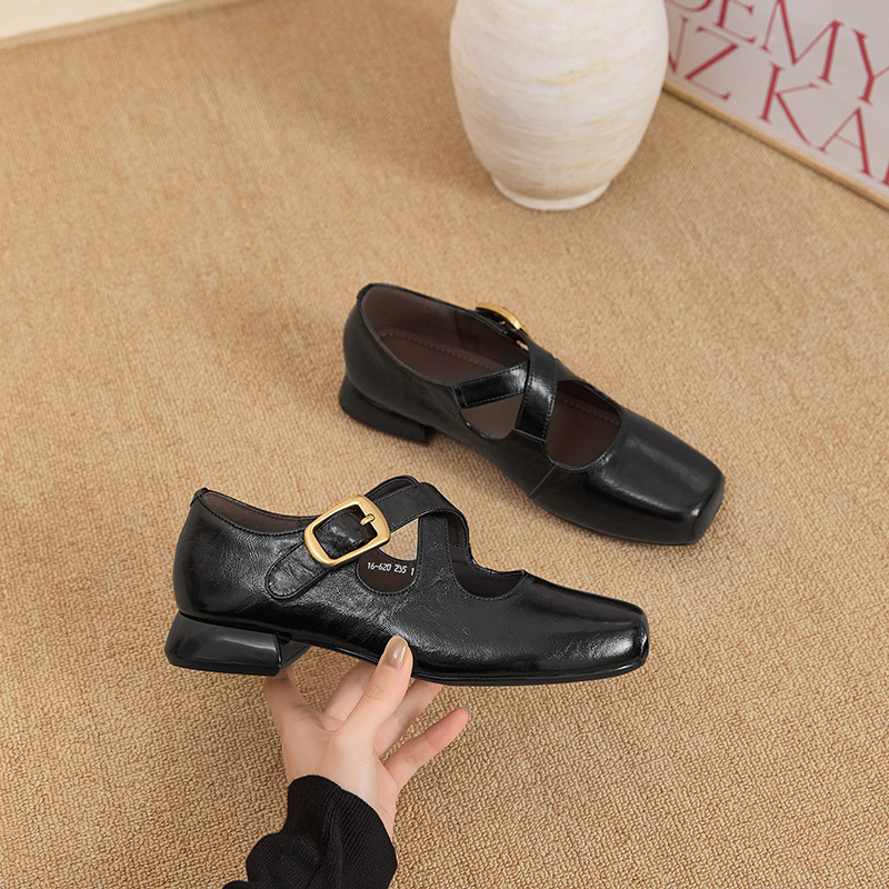 2026 New Style Square-Toe Mary Jane Shoes for Women with Chunky Heels and T-Strap, Retro College Style, Soft-Soled Shoes for Commuting 2026 New Style Square-Toe Mary Jane Shoes for Women with Chunky Heels and T-Strap, Retro College Style, Soft-Soled Shoes for Commuting