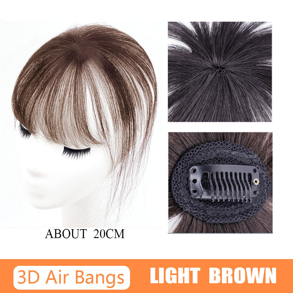 Peruca francesa franquicia frisa falsa mar simulación de cabello rojo aire 3D frisa natural frente peluca cara redonda falsa cortina de cabeza