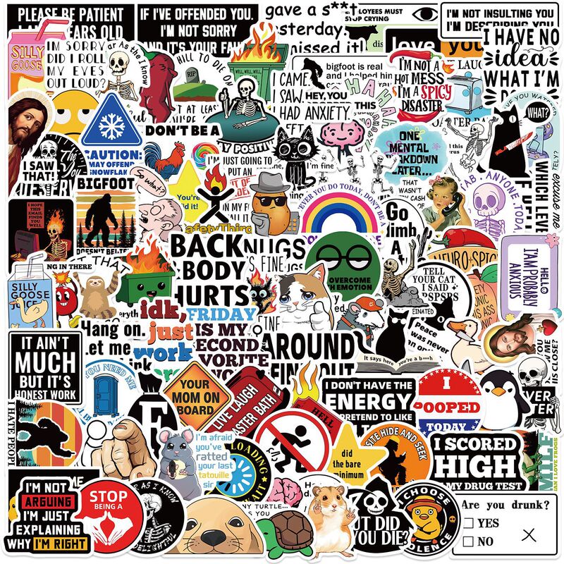 100 Fun Prank Meme Stickers Decorative Guitar Notebook Luggage DIY Waterproof Cross Border Wholesale 100 Fun Prank Meme Stickers Decorative Guitar Notebook Luggage DIY Waterproof Cross Border Wholesale