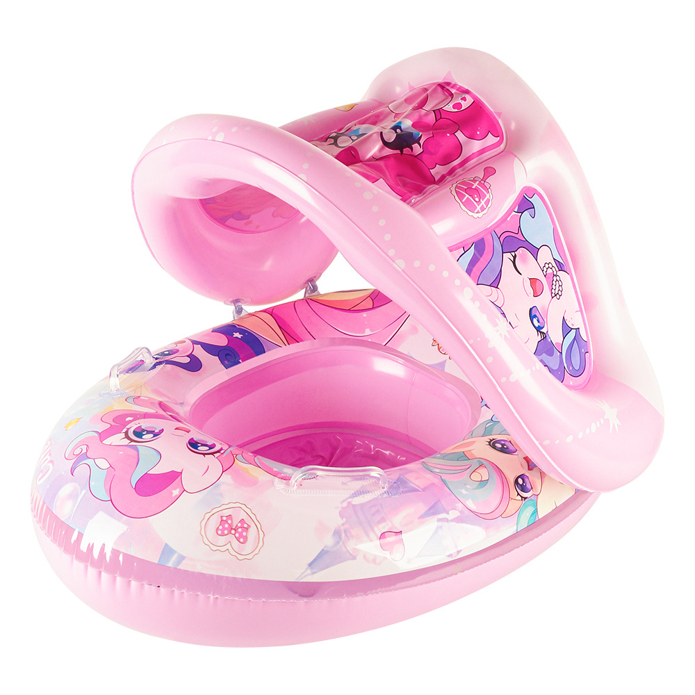 Xia Le bebé anillo de natación a prueba de sol con volante asiento de bebé barco cuerno barco hogar niños natación anillo piscina juguete
