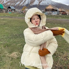 花栗鼠小姐 暖壳防风系列 新国标90白鸭绒石墨烯蓄热科技羽绒服