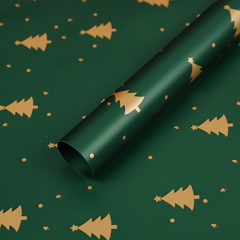 Papel de Envoltura Impermeable de Navidad para Flores y Regalos de Película Perlada