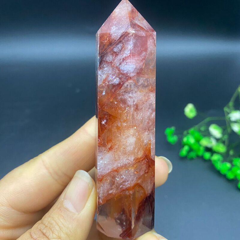 天然红胶花柱子多种小摆件水晶雕刻件桌面摆件手工雕刻件装饰 买一送一 图 2