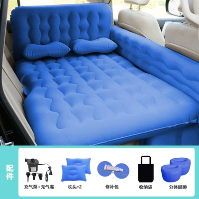 in Car Rear Seat Air – Vehicle-mounted inflatable bed - f1-double-speed-fence-flocking-blue