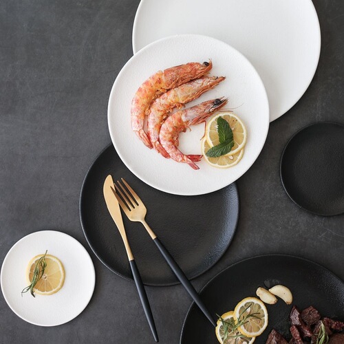 ins Nordic style steak plate matte glaze western food plate flat plate hotel ceramic tableware anti-scratch frosted dish plate