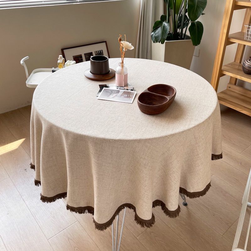 Mantel de algodón y lino de estilo vintage en tonos cálidos, mantel de mesa de comedor estilo americano, mantel para mesa de café, tapete rectangular de tela para mesa de escritorio.