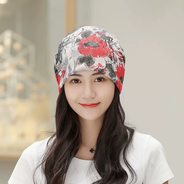 Spring, summer and autumn thin nightcap women's maternity confinement cap closed toe scarf thin air conditioning hat after chemotherapy