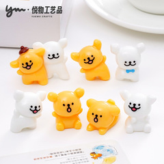 かわいい親友小さな白い犬ライン子犬人形かわいい diy 装飾アクセサリー車のデスクトップ装飾品