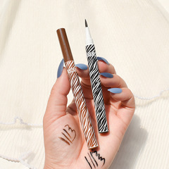 Quick-drying eyeliner liquid eyeliner pen, easy to color, waterproof, anti-smudge, hard tip, novice, one-stroke molding, brown black