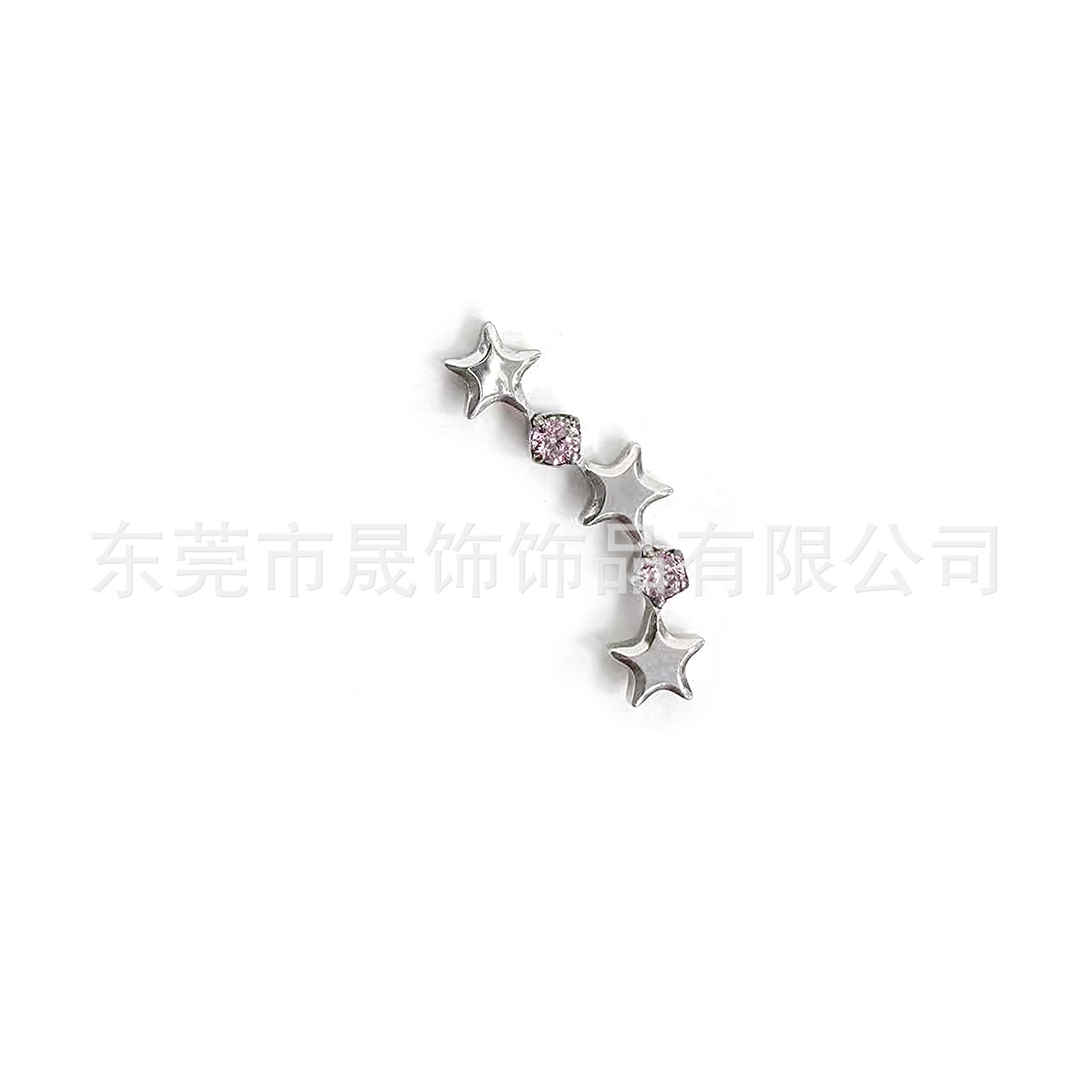 F136 Titanium Alloy 小流 Star Ear Stud Studded 5A Cubic Zirconia G23 Titanium Labret Stud Helix Cartilage Stud Piercing Jewelry