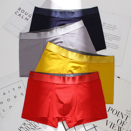 Men's underwear pure cotton combed cotton mid-rise breathable boxer briefs solid color boxer briefs for men wholesale