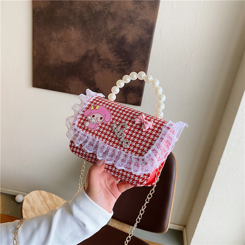 Nuevos bolsos infantiles coreanos bolsos de princesa bolsos de cadena bolsos de perlas bolsos de arco bolsos casuales para niñas
