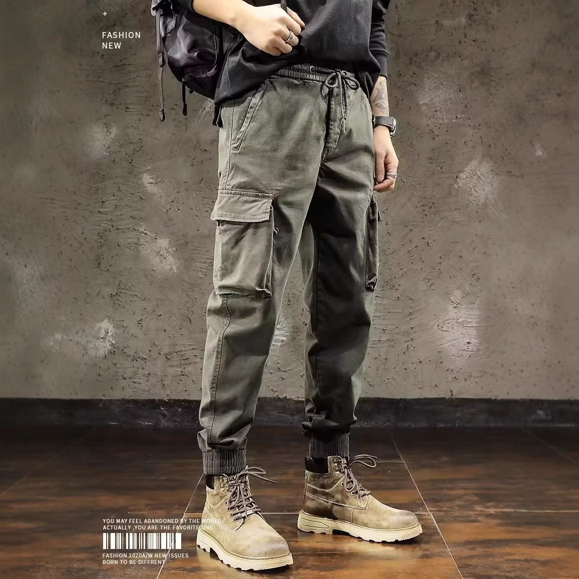 American Style Overalls Men's Summer Trendy Brand British Yapi Tactical Military Style Loose Casual Ankle Pants Men's