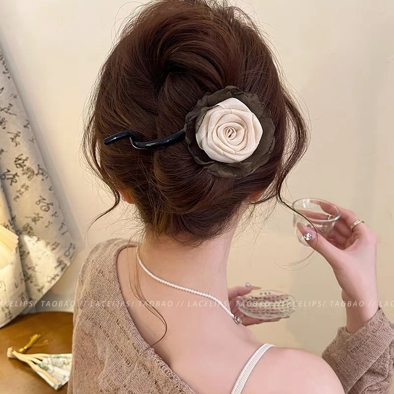 後頭部にツイストクリップが付いた新しいスタイルのワンラインヘアクリップ、軽い高級感と高級感のあるヘアクリップ、女性用のアヒルのくちばしクリップヘッドドレス|undefined