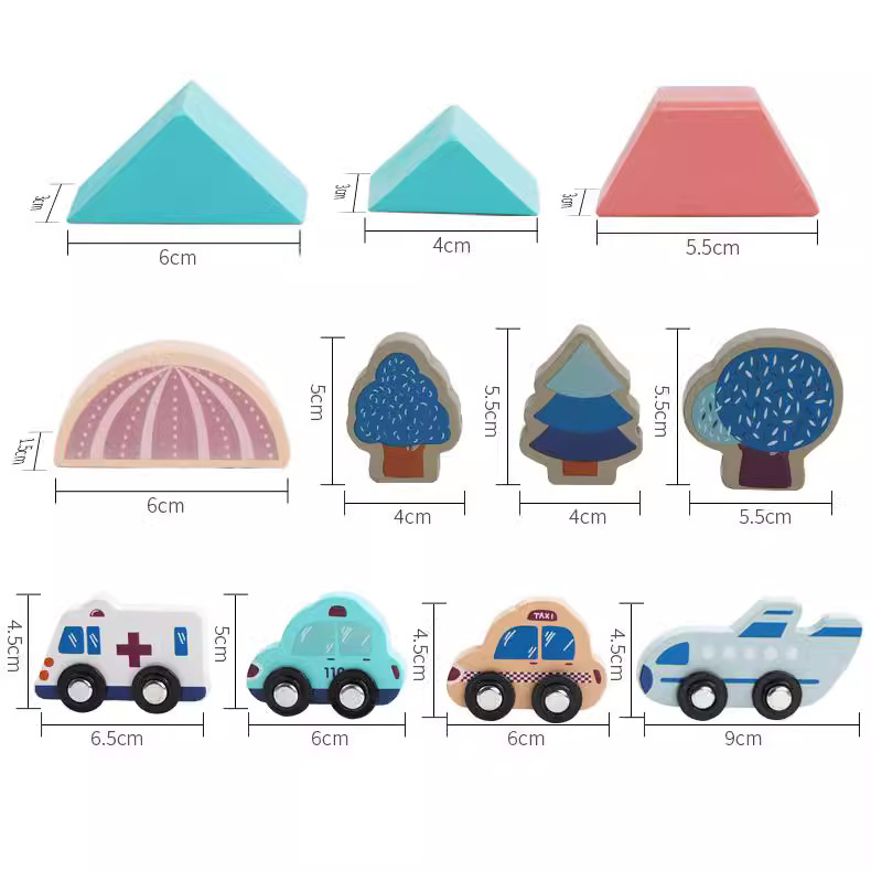 Qiaozhimu City Building Block Baby 1-2 años Puzzle Iluminación Niños 3-6 años Niños y niñas Juguetes de ensamblaje de madera