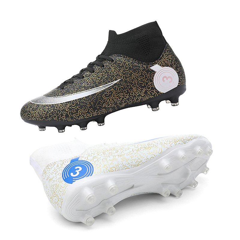 Nuevos zapatos de fútbol transfronterizos para niños y adolescentes hombres y mujeres fabricantes de clavos largos ventas directas de zapatos de fútbol