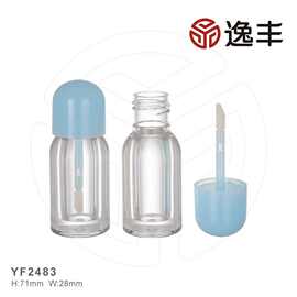 简约多巴胺色半圆盖双层厚壁唇釉唇彩瓶唇蜜管指甲油瓶逸丰包材