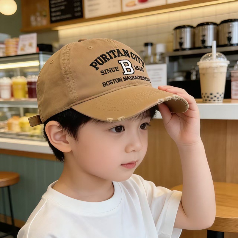 Trendige Kinder Sonnenkappe & Baseballcap Mit Farbkontrast_voghion.com