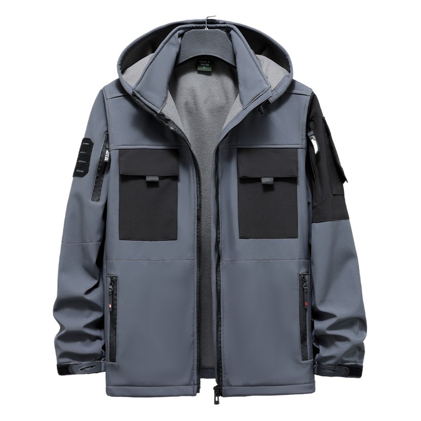 Ropa de trabajo forrada de lana de invierno traje cálido sitio de reparación de automóviles a prueba de frío al aire libre a prueba de viento espesado resistente al desgaste resistente a las manchas ropa de protección laboral