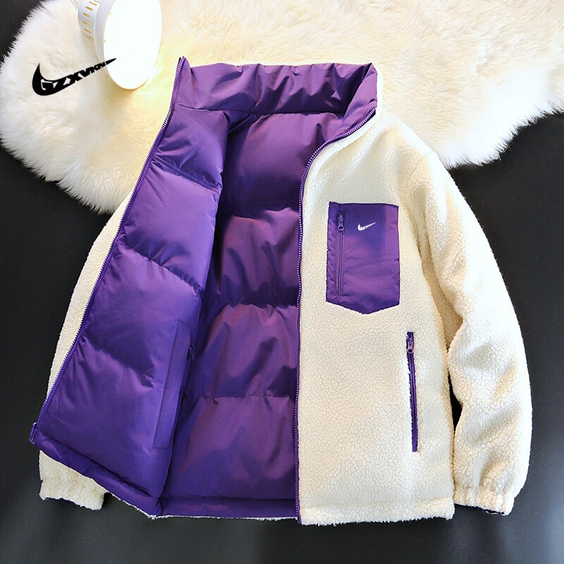 2025 Winter New Reversible Lamb Wool Cotton Jacket Youth Fashion Warm Outdoor Trendy Brand Unisex Couple Top