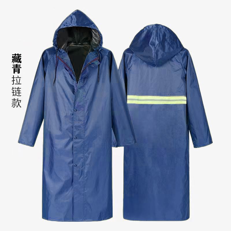 Raincoat largo a prueba de tormentas para hombres y mujeres al aire libre una sola capa de lluvia a pie gruesa larga protección ambiental y protección del trabajo