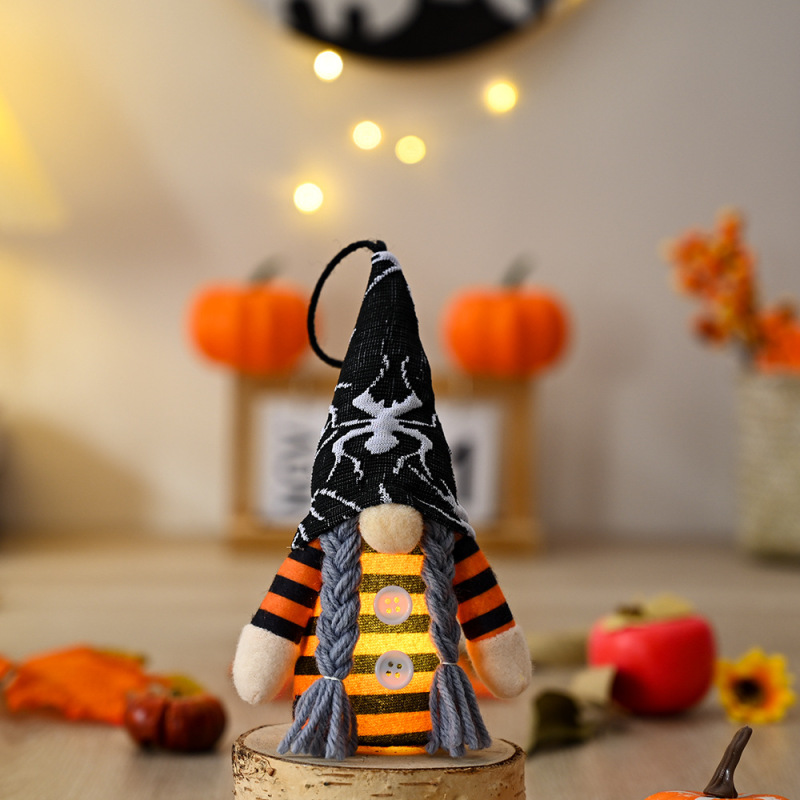 国境を越えた新型ハロウィーン装飾ストラップ付き小人小ストラップ無顔人形祝日新雰囲気木ストラップ|undefined