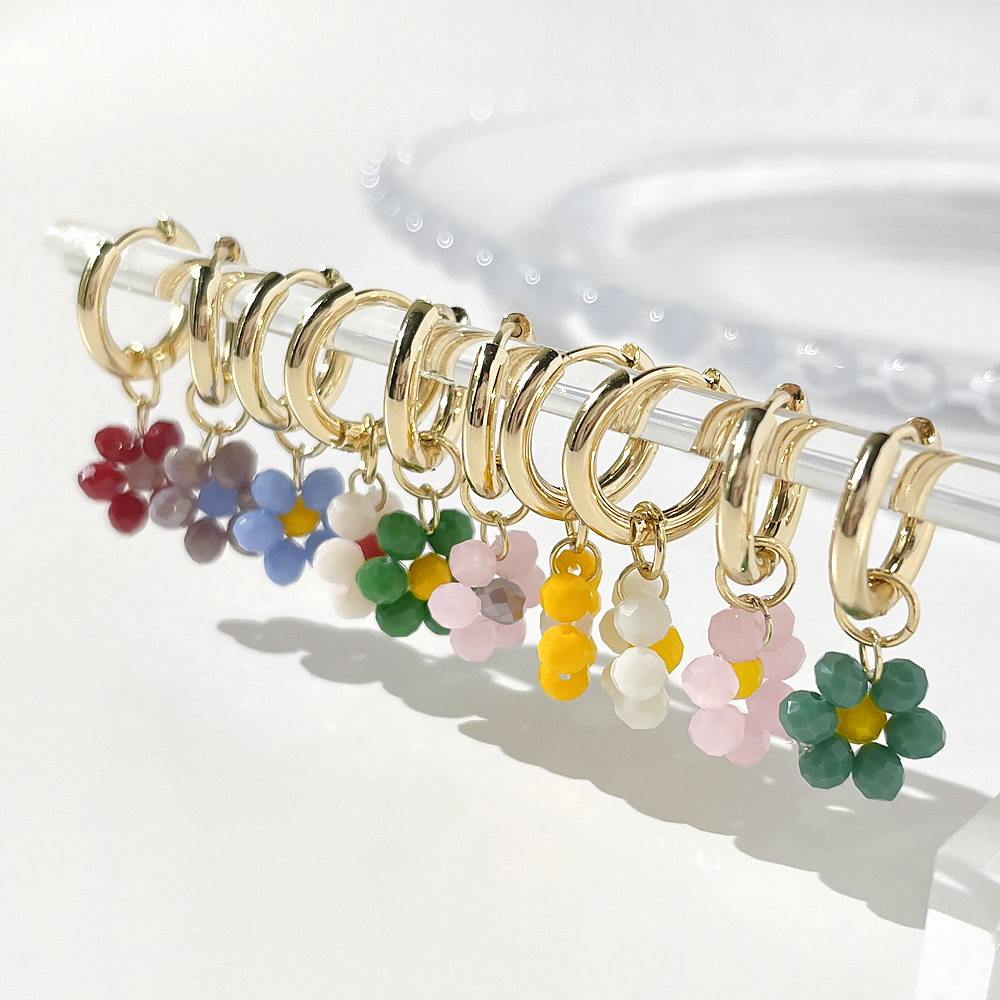 Women'S Gender Fashion Style Fashion Retro Earrings Acrylic Small Daisy Copper Earrings