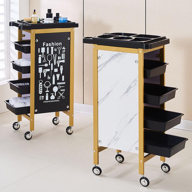 Carro de belleza, cochecito de peluquería, cochecito de peluquería, carro de herramientas, carro de barra de cinco capas, carro de peluquería, armario de herramientas de peluquería