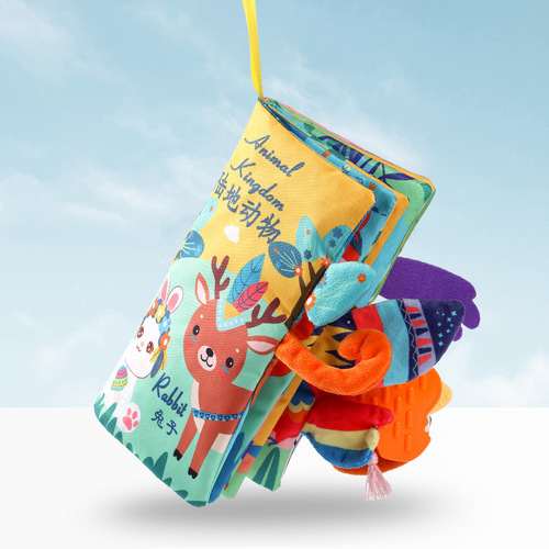 Baby Tail Cloth Book Baby Development Brainpower Tear-proof Cloth Book Children's Ring Paper Three-dimensional Cloth Book Early Education Toy