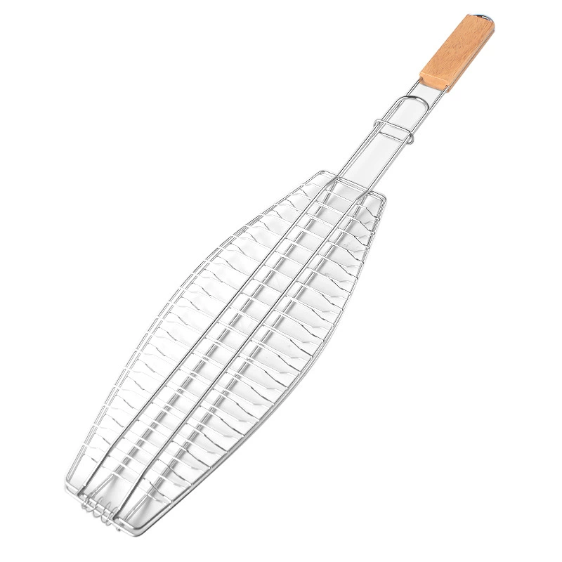 Baked fish clip stainless steel round household commercial use bold rectangular barbecue mesh shelf wholesale