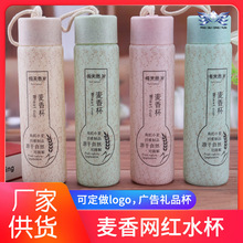 定制广告杯子麦香水杯网红水杯活动礼品双层水杯创意印logo玻璃杯