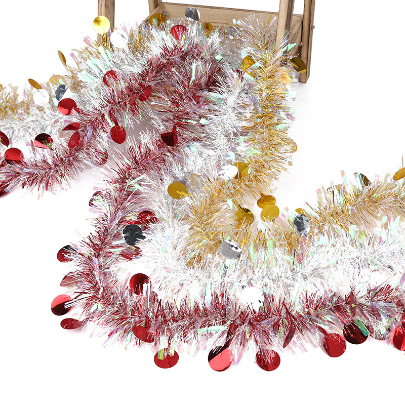 Transfronterizo nueva celebración decoración rayas de color decoración del Festival de Navidad copo de nieve puntos coloridas rayas de color redondo 2 M