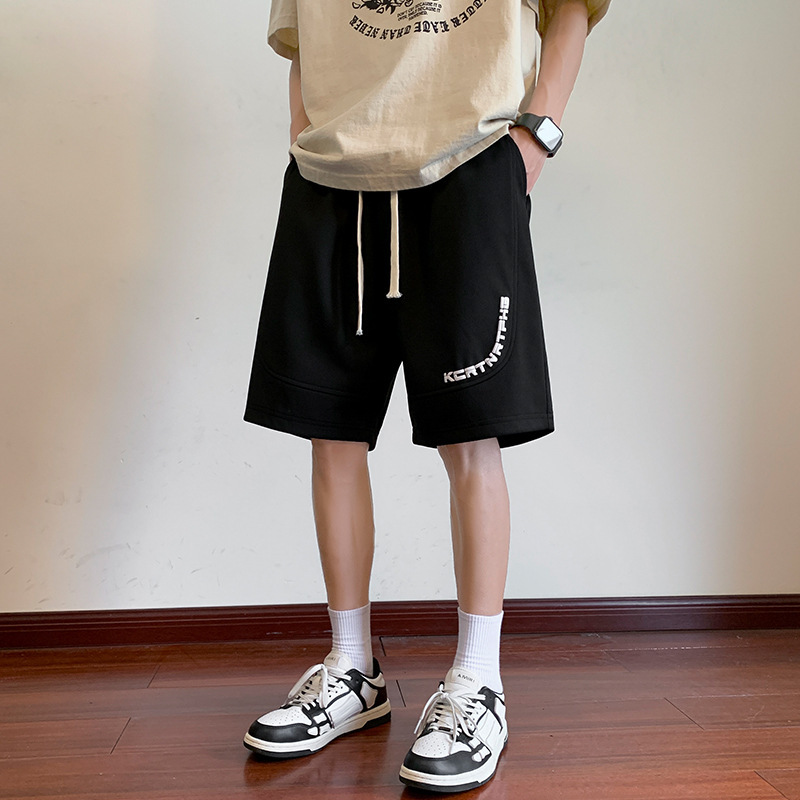 NASA氷糸鋼印半ズボン男性夏の薄手のゆったりしたスポーツバスケットボールの五分男性は大きなパンツを着ています。|undefined