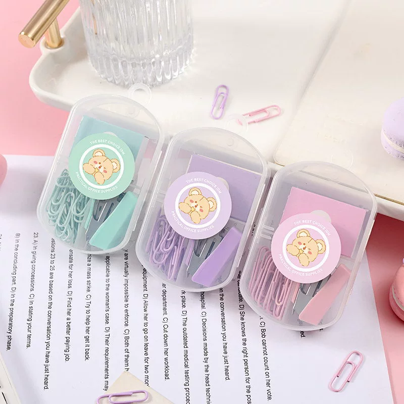 Macaron color mini booking machine student stationery combination set cute bookmaker convenience minimum nail machine
