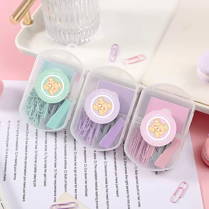 Macaron color mini booking machine student stationery combination set cute bookmaker convenience minimum nail machine