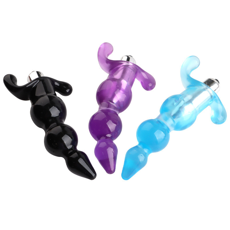 Vibrating Anal Beads with TPE Body, Purple Large Size, Adult Bed Toy — detail image 9