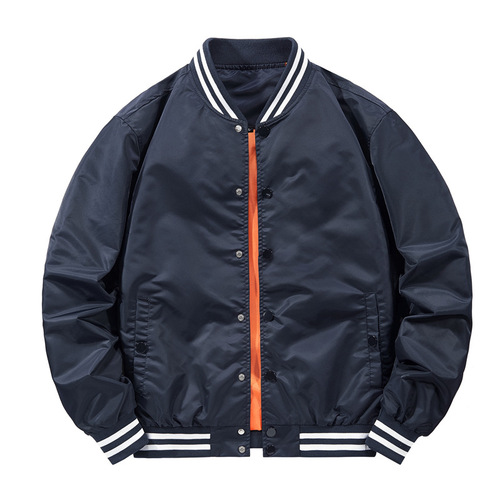 Cross-border flight jacket for men live stream supply source【added cotton/thin】spring and autumn pilot jacket color baseball jacket