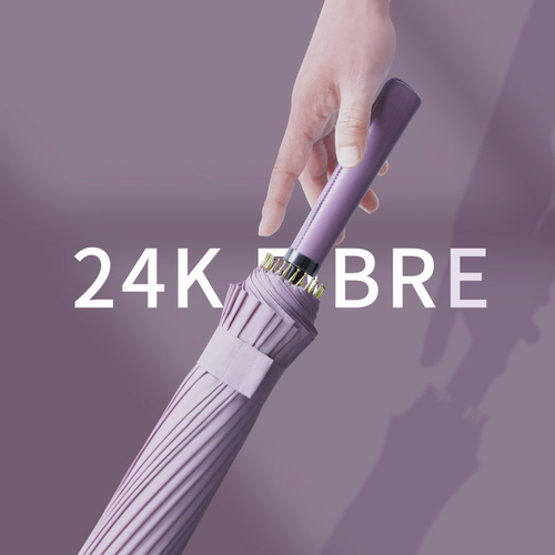 Umbrella new style color handle 24 rib automatic umbrella large long handle umbrella simple double anti-storm umbrella one piece drop shipping