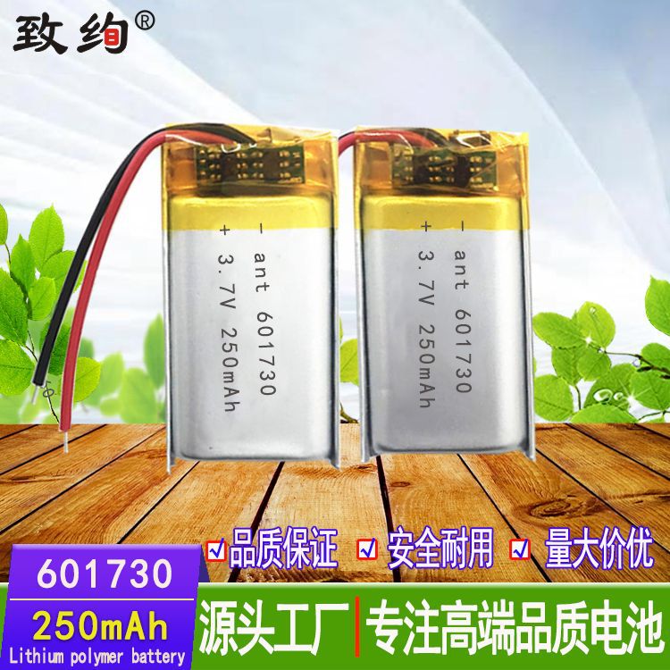 厂家批发602730聚合物锂电池250毫安 3.7V蓝牙耳机 小夜灯电池