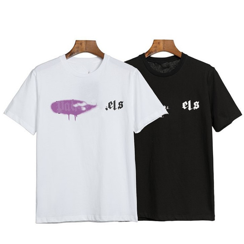 Cross-border wholesale fashion brand ins New Palm Angel graffiti letter print loose short sleeve men's and women's half sleeve t-shirt Cross-border wholesale fashion brand ins New Palm Angel graffiti letter print loose short sleeve men's and women's half sleeve t-shirt