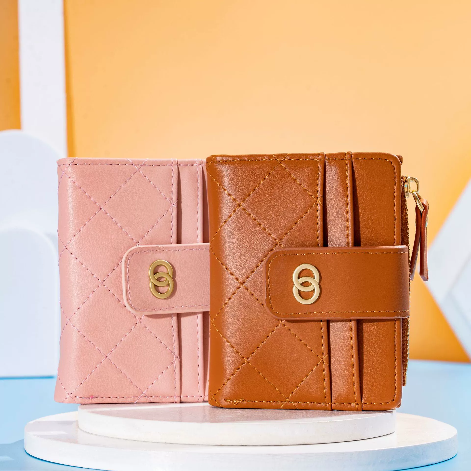 Классический короткий универсальный кошелек с молнией, стиль Chanel, стиль Korea, (), оптом