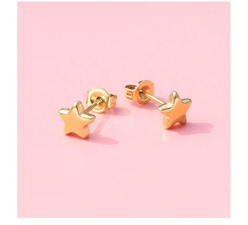 Boucles D&#39;oreilles En Acier Titane Coréen Little Star display picture 9