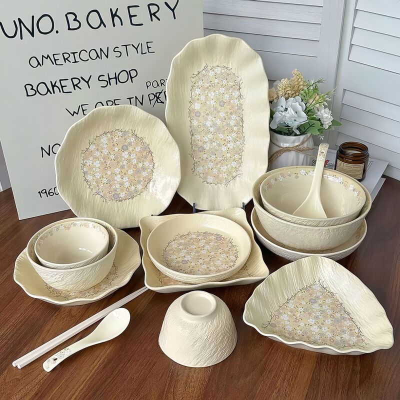 Fresh and Simple Ceramic Rice Bowl, Soup Noodle Bowl, New Style Household High-Appearance Plates, Decorative Plates, Fish Plates, Housewarming Tableware Fresh and Simple Ceramic Rice Bowl, Soup Noodle Bowl, New Style Household High-Appearance Plates, Decorative Plates, Fish Plates, Housewarming Tableware